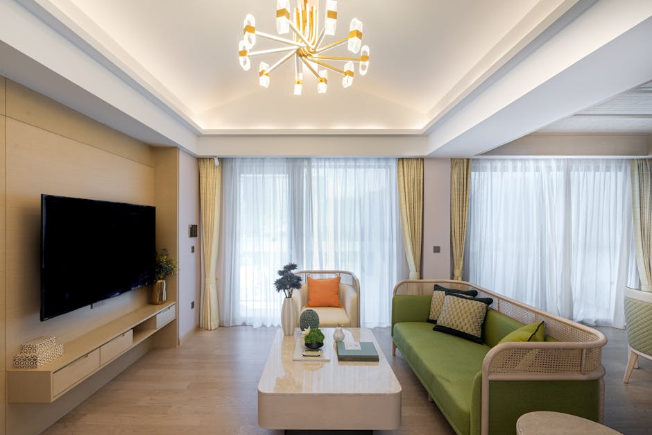 minimalist living room natural light wood