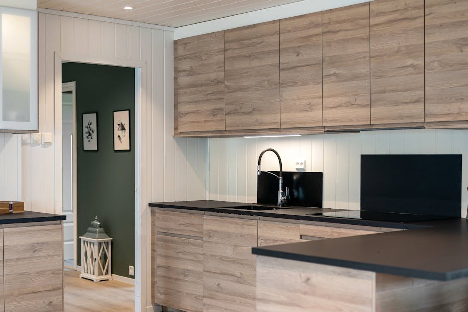 functional modern kitchen with natural wood elements