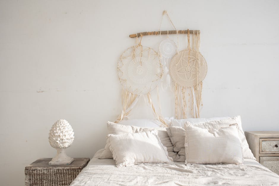 serene bedroom interior natural materials