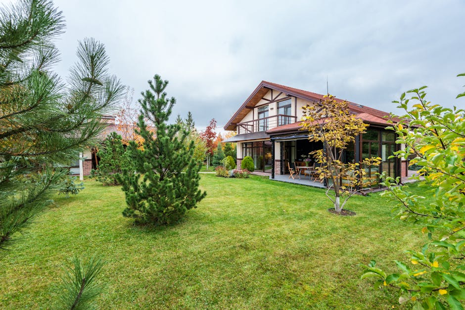 tranquil modern house exterior with private garden