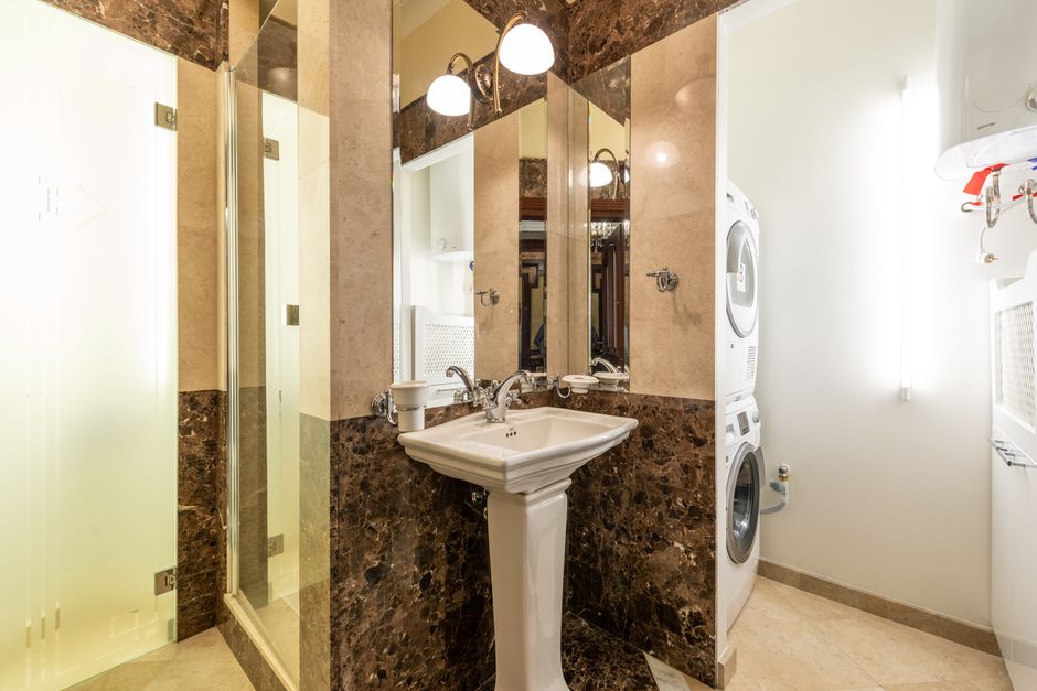 modern laundry room with dryer